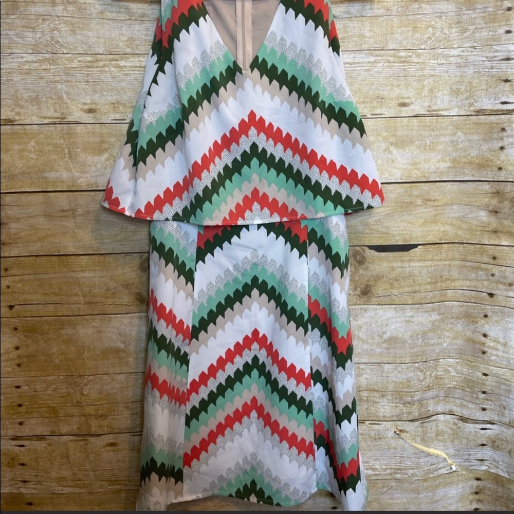 1. State chevron print dress